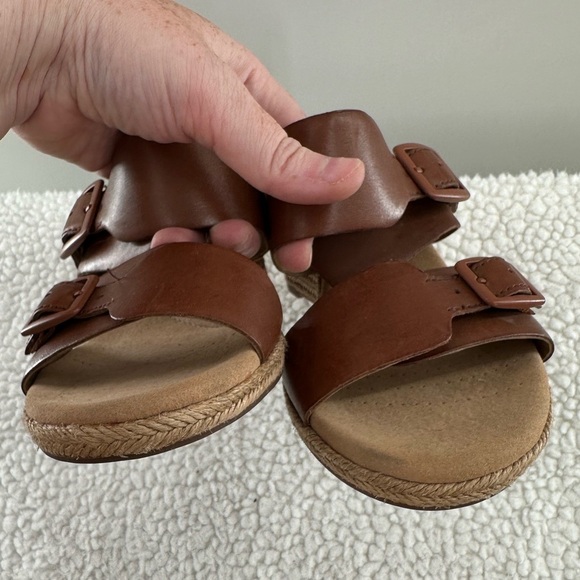 Clarks Collection Brown Lafley Devin Espadrille Wedge Sandal - Picture 5 of 7